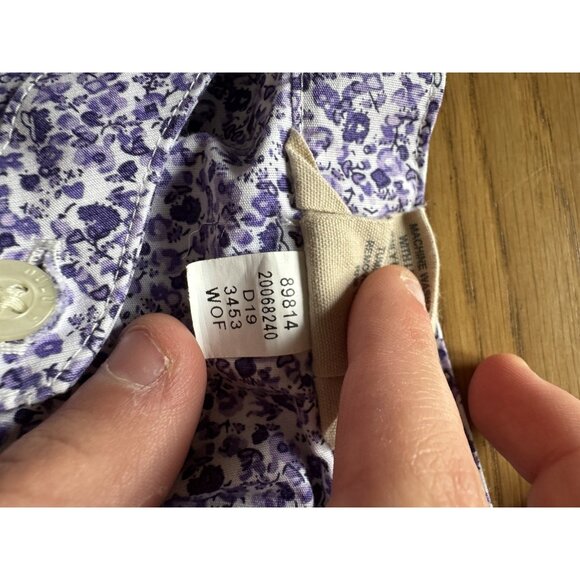 Duluth Trading Shirt Women Size 2X Purple Floral Button Up Casual Comfort - Picture 11 of 12